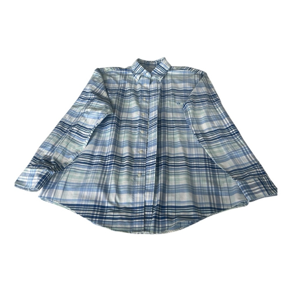 Brooks Brothers Long Sleeve Shirts Size L / Regent Blue & light Green patterns.
